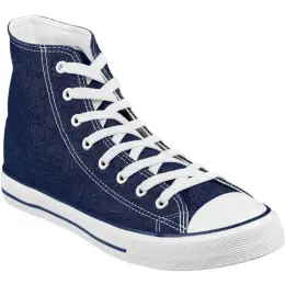 Unisex Retro High Top Canvas Sneaker Blue Front